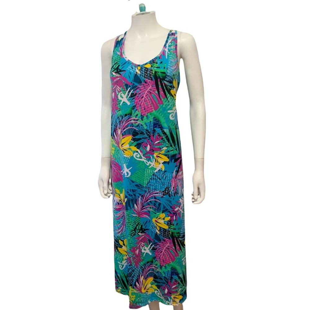 Blue Tropical Print Bodycon Midi Dress V neck Floral Plus Size